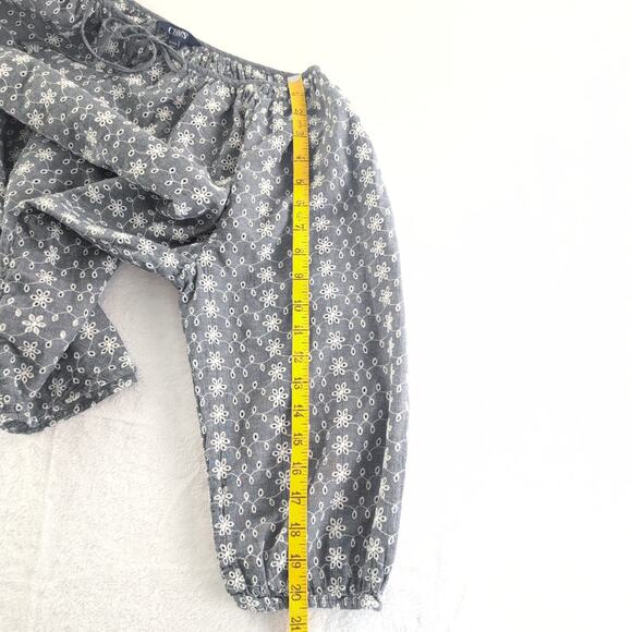 Chaps Eyelet Embroidered Boho Peasant Gypsy Tunic Top Women's XL - Picture 7 of 9